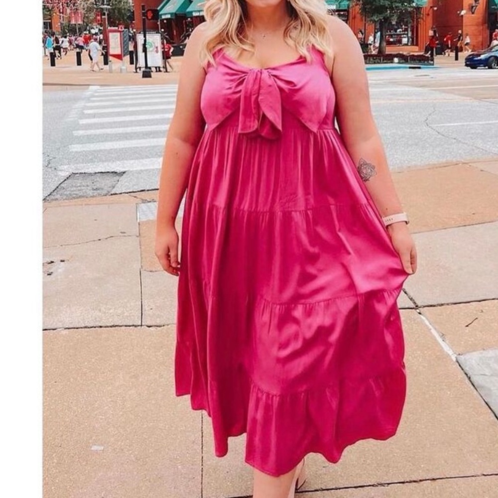 Arula pink tiered maxi dress. NWOT. Size X (L/XL/12/14/16)